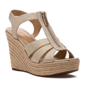 NWOB Michael Kors Metallic Espadrille Wedge Size 6.5